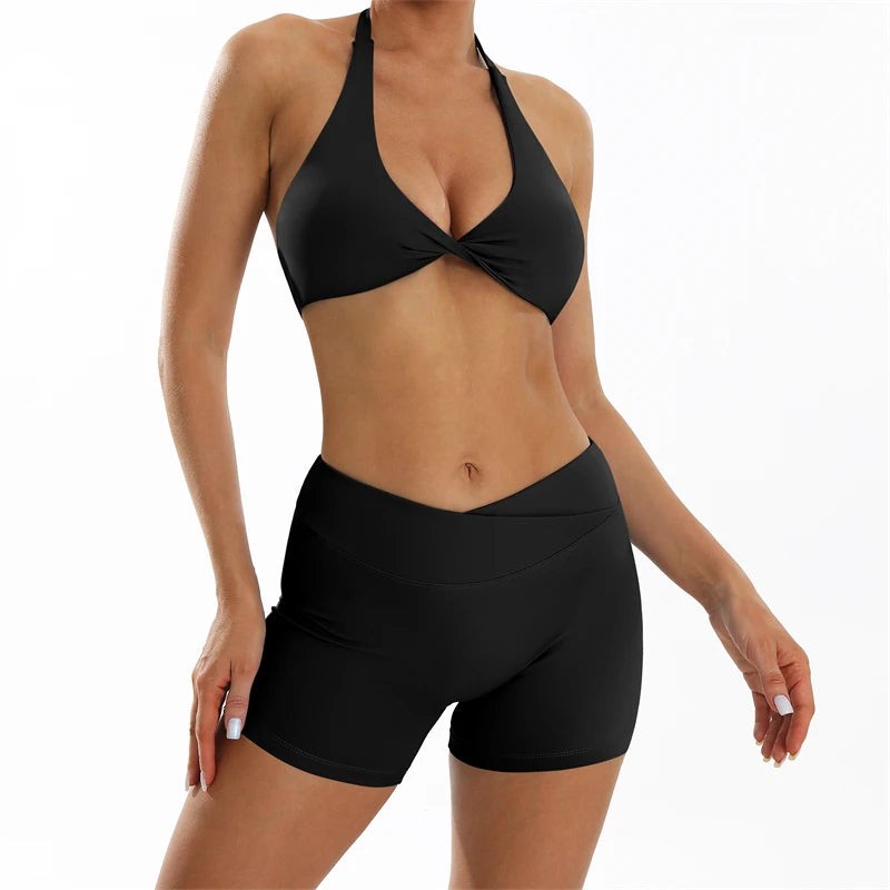 Butt Lifting Sports Set Shorts Gym Exercise Clothes Women's Yoga Suit For