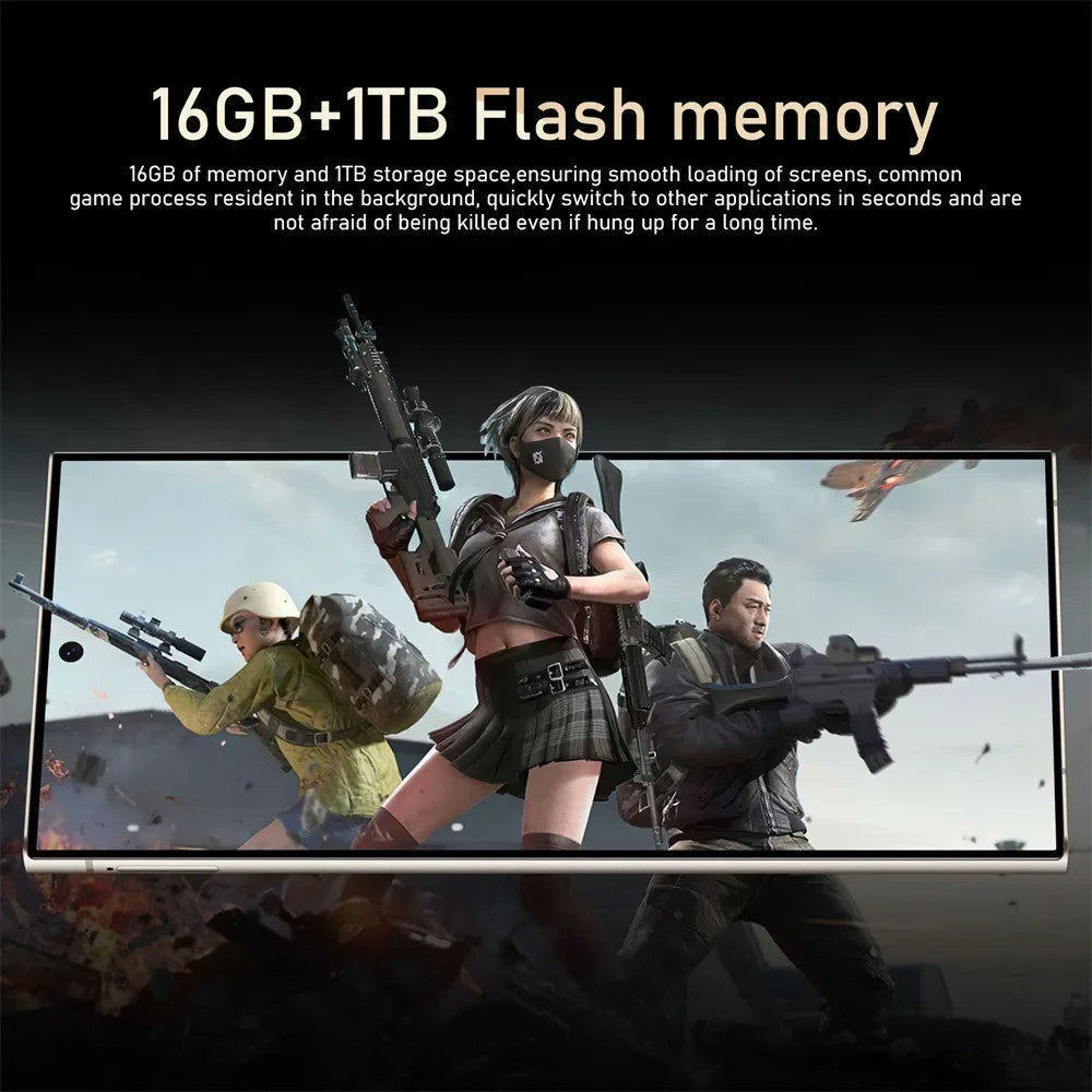 New Android Smartphone 7.3HD 5G Snapdragon 8 Gen 3 Cell phones 7800mAh Mobile
