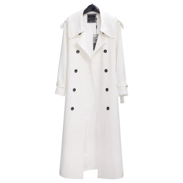 Women's Spring Autumn Fashionable Double-breasted Long Sleeve Coat