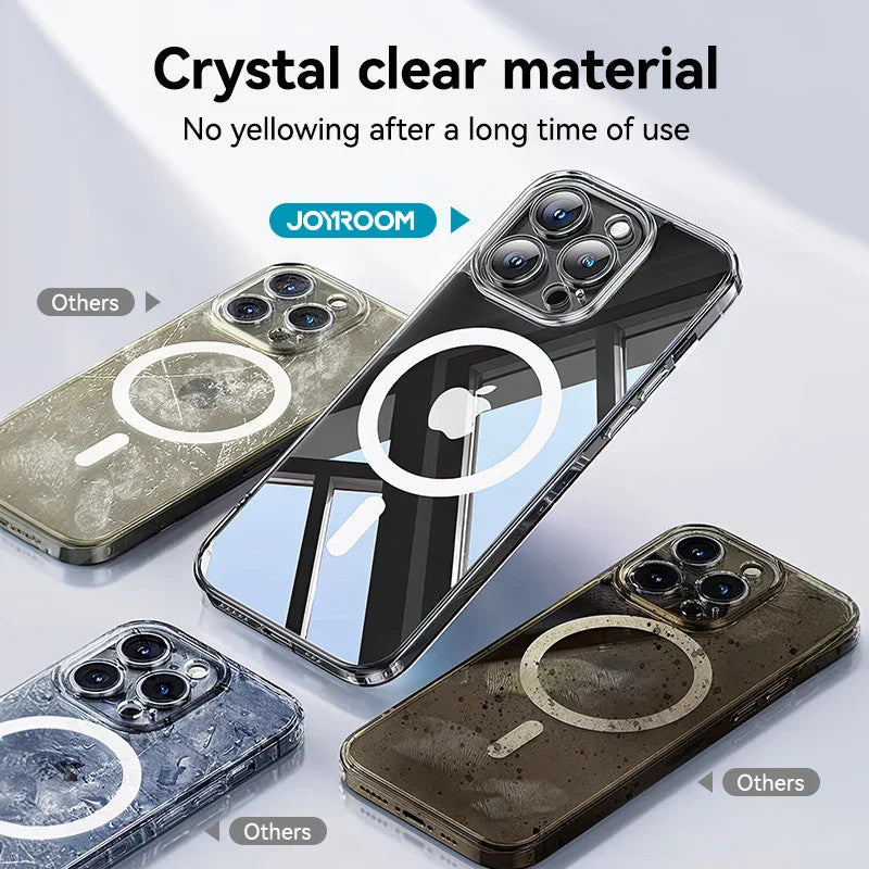 Joyroom Magnetic Case For iPhone 16 15 Pro Max Case Anti Yellow Transparent