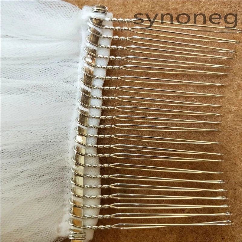 One Layer Cathedral Wedding Veil 3m/4m/5m White Lace Edge Bridal Veil with Comb