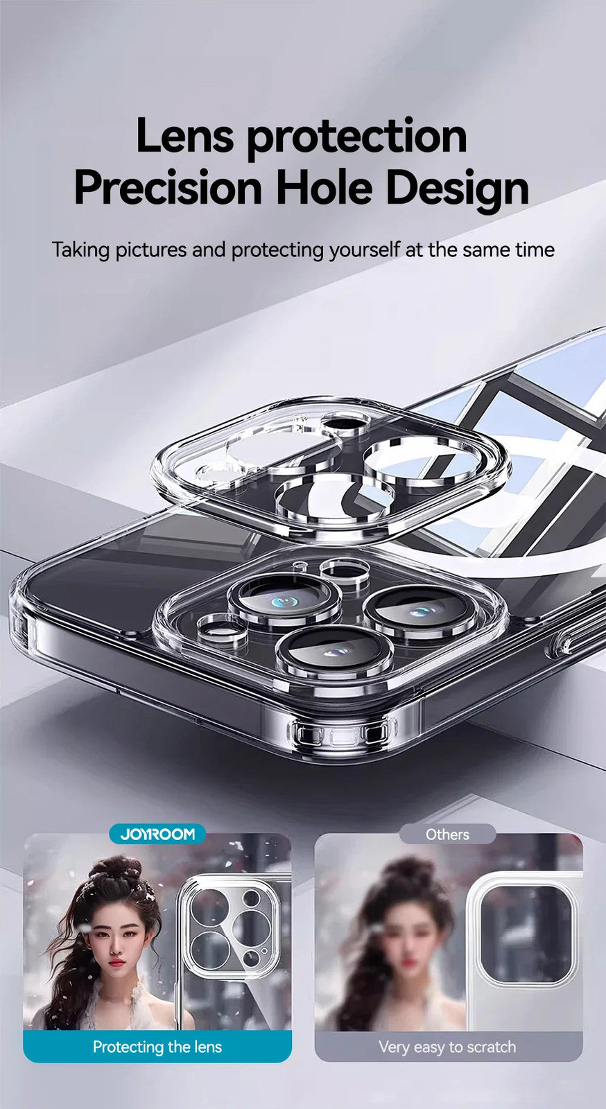Joyroom Magnetic Case For iPhone 16 15 Pro Max Case Anti Yellow Transparent