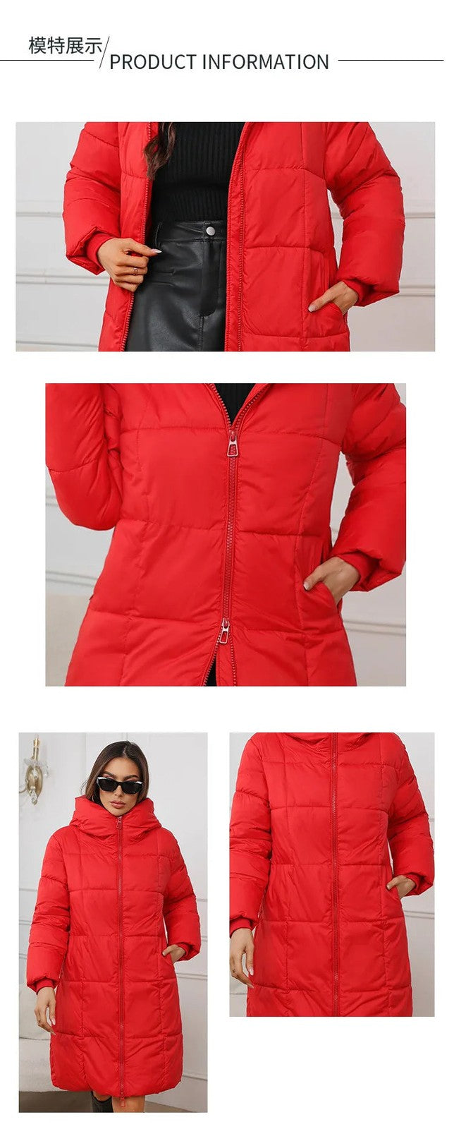 Women's Long Winter Parkas Thick Down Cotton Coat
