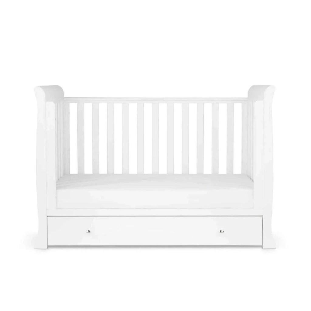 Ickle Bubba Snowdon Mini Cot Bed White - Premium Sprung Mattress