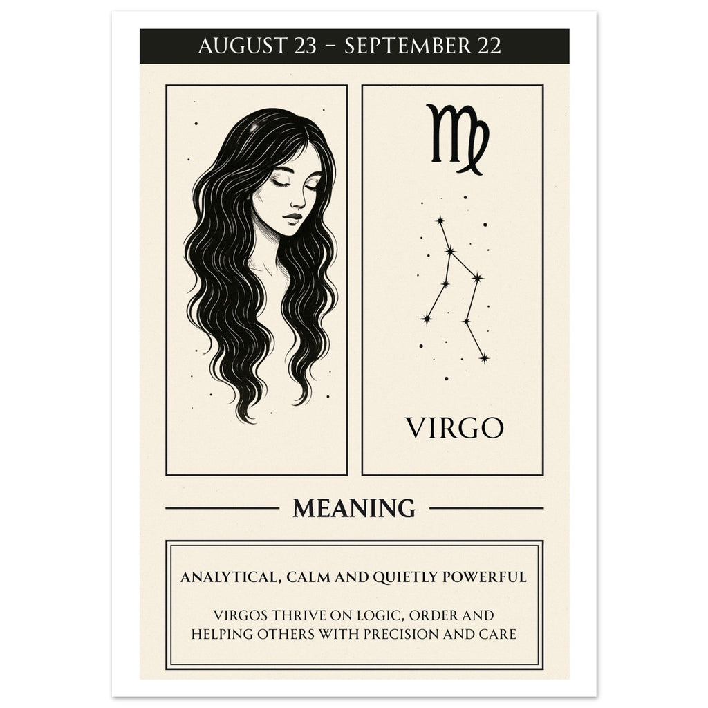 Virgo Zodiac Poster – Meaningful Art Print with Zodiac Imagery – Perfect Gift for Astrology Lovers (Physical Print)