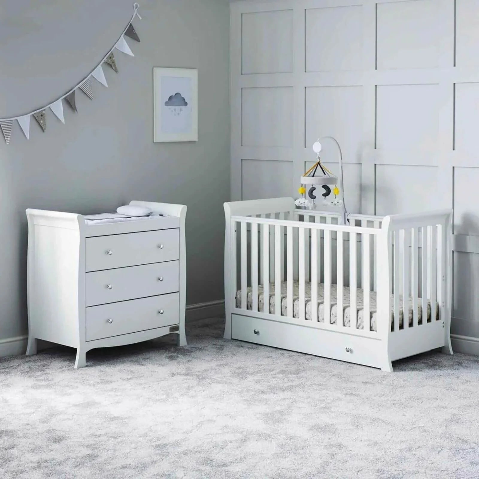 Ickle Bubba Snowdon 4-in-1 Mini Furniture Set Premium Pocket Sprung Mattress 2 pcs - White