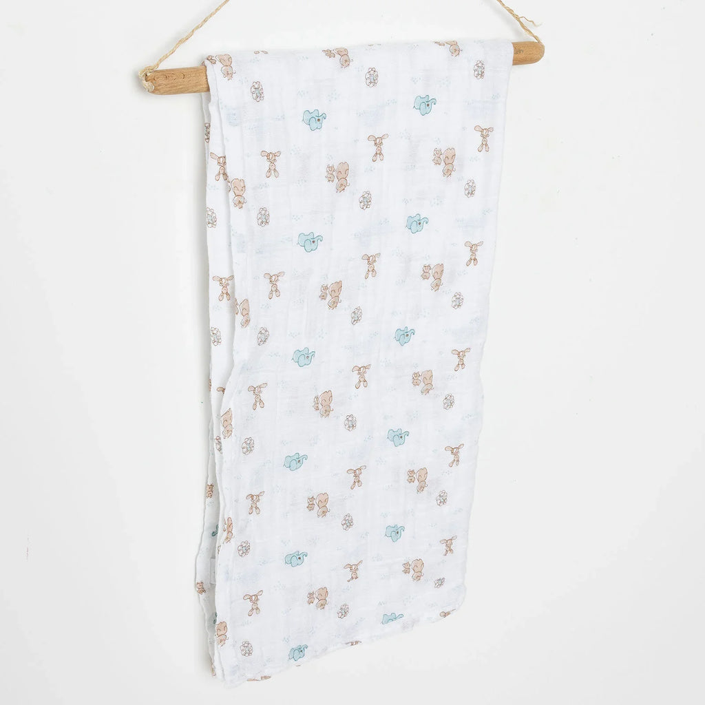 Little Dreams Girl Muslin Blanket - White