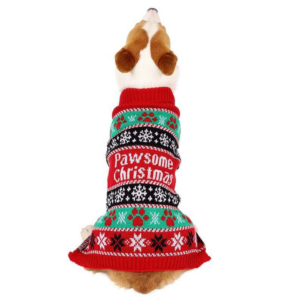 Pet Dog Clothes High-necked Contrast Color Sweater