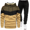 Men's Colour Matching Hoodie  Two-Pieces Sportswear Set
