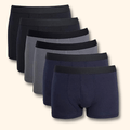 6 Pack Assorted Cotton Stretch Boxer Shorts Menswear Classic Activewear Breathable Comfort Fit Underwear with Waistband Black Navy Grey Boxershorts MB04 by Sock Stack