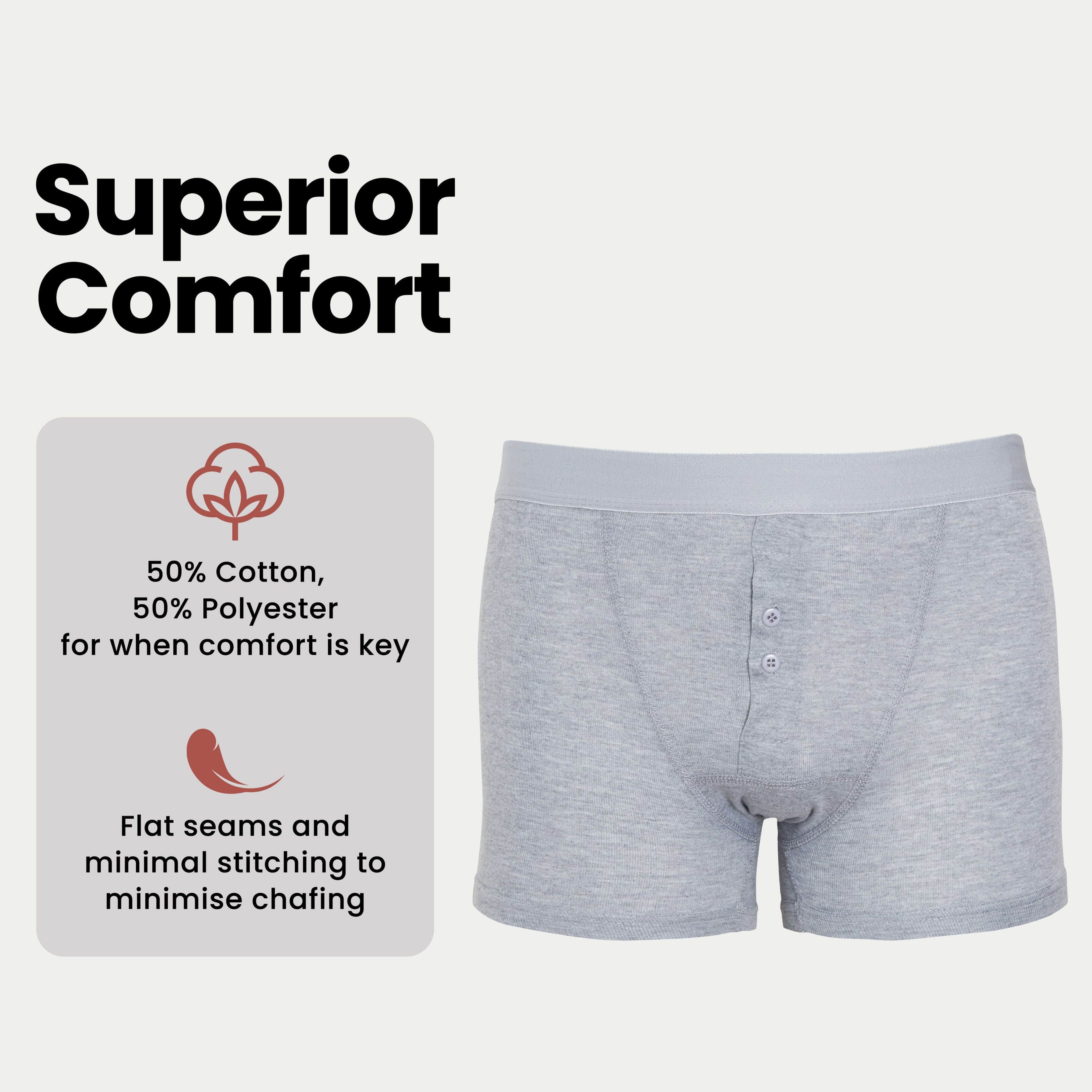 6 Pack Cotton Stretch Boxer Shorts Menswear Classic Activewear Breathable Underwear Soft and Durable Boxershorts for Men Black Navy Grey MB09 by Sock Stack
