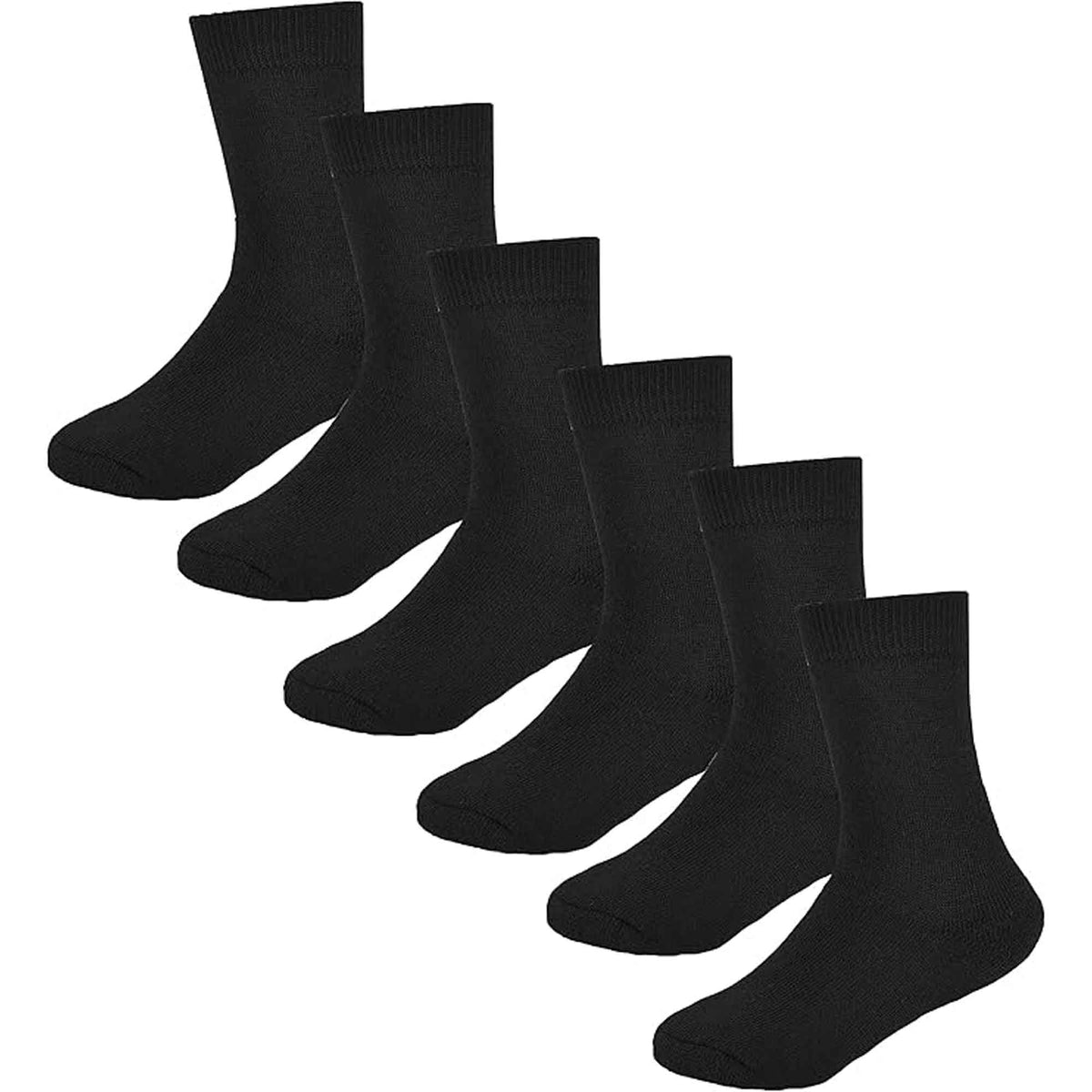 6 Pack Kids Thermal Socks Boys Girls Winter Boot Socks Non-Slip Cushioned Warm Durable Footwear Assorted Colors Sizes 4-13 Years by Heatwave Thermalwear