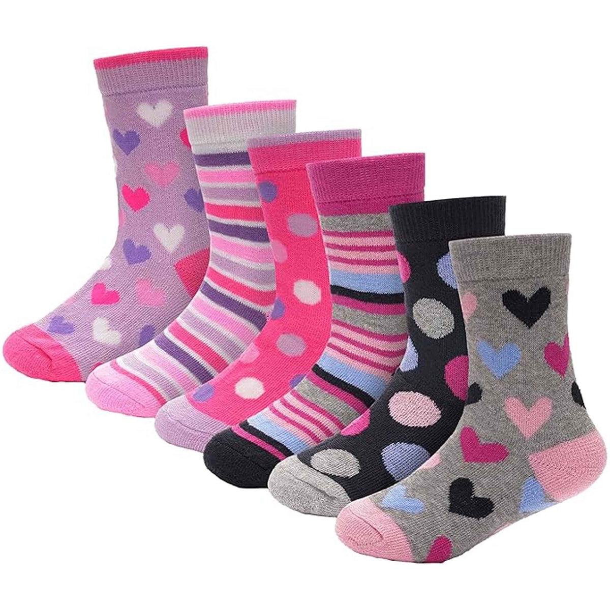 6 Pack Kids Thermal Socks Boys Girls Winter Boot Socks Non-Slip Cushioned Warm Durable Footwear Assorted Colors Sizes 4-13 Years by Heatwave Thermalwear