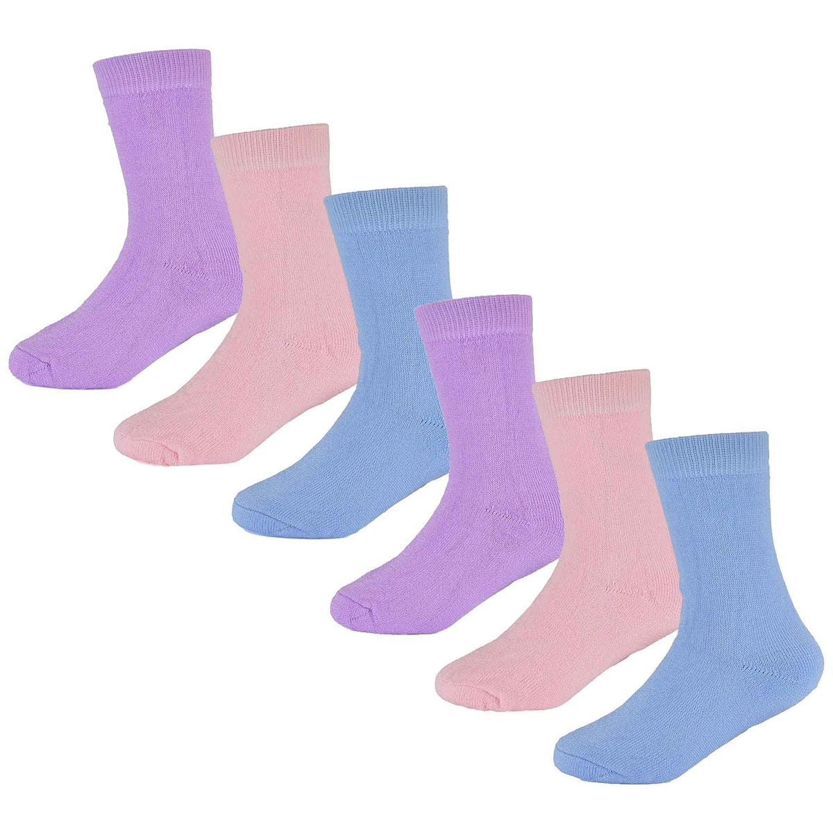 6 Pack Kids Thermal Socks Boys Girls Winter Boot Socks Non-Slip Cushioned Warm Durable Footwear Assorted Colors Sizes 4-13 Years by Heatwave Thermalwear