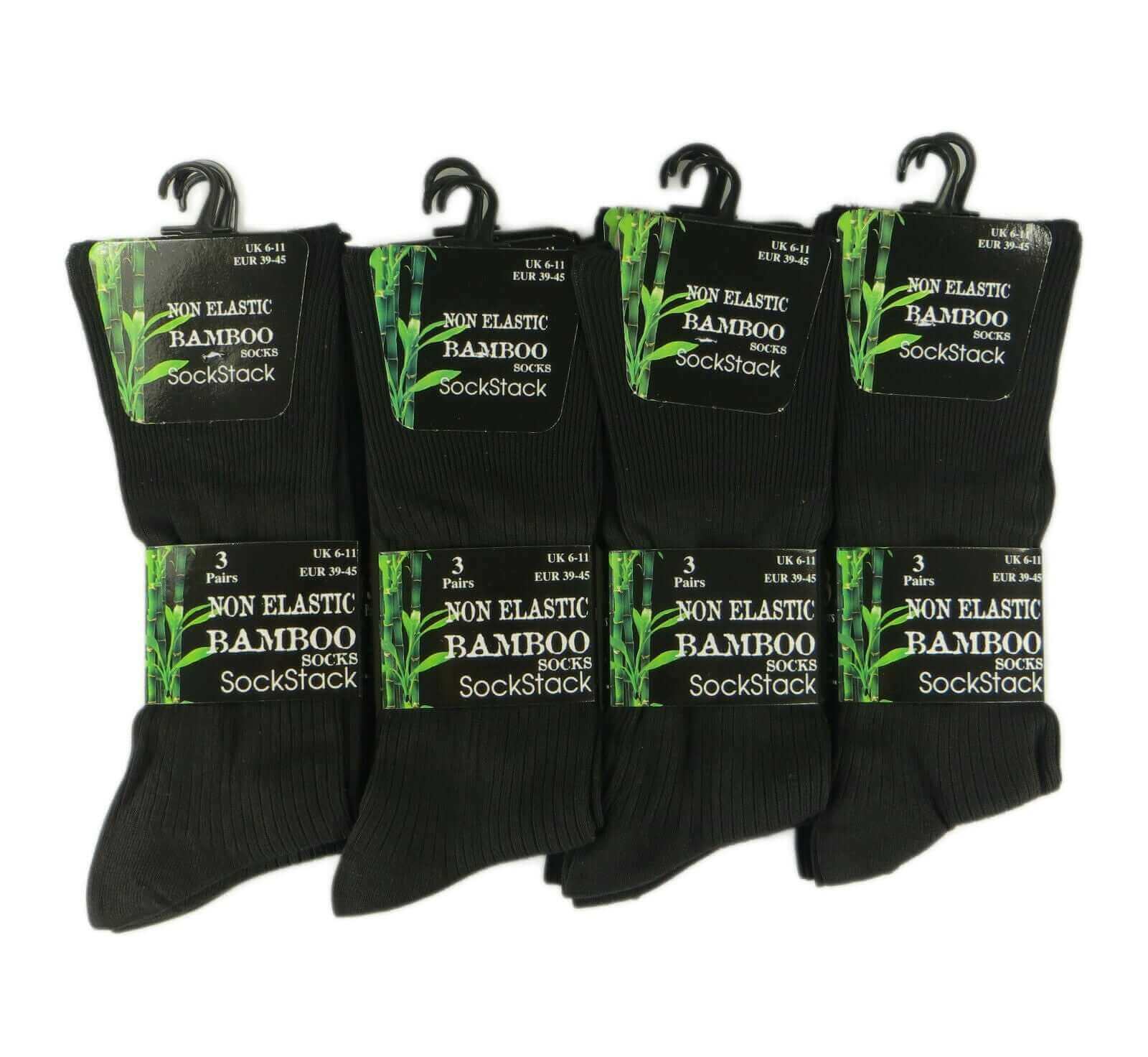 6 Pairs Men's Bamboo Socks Loose Top Soft Grip Anti Bacterial Moisture-Wicking Reinforced Heel and Toe Comfortable Durable UK 6-11 EUR 39-45 by Sock Stack