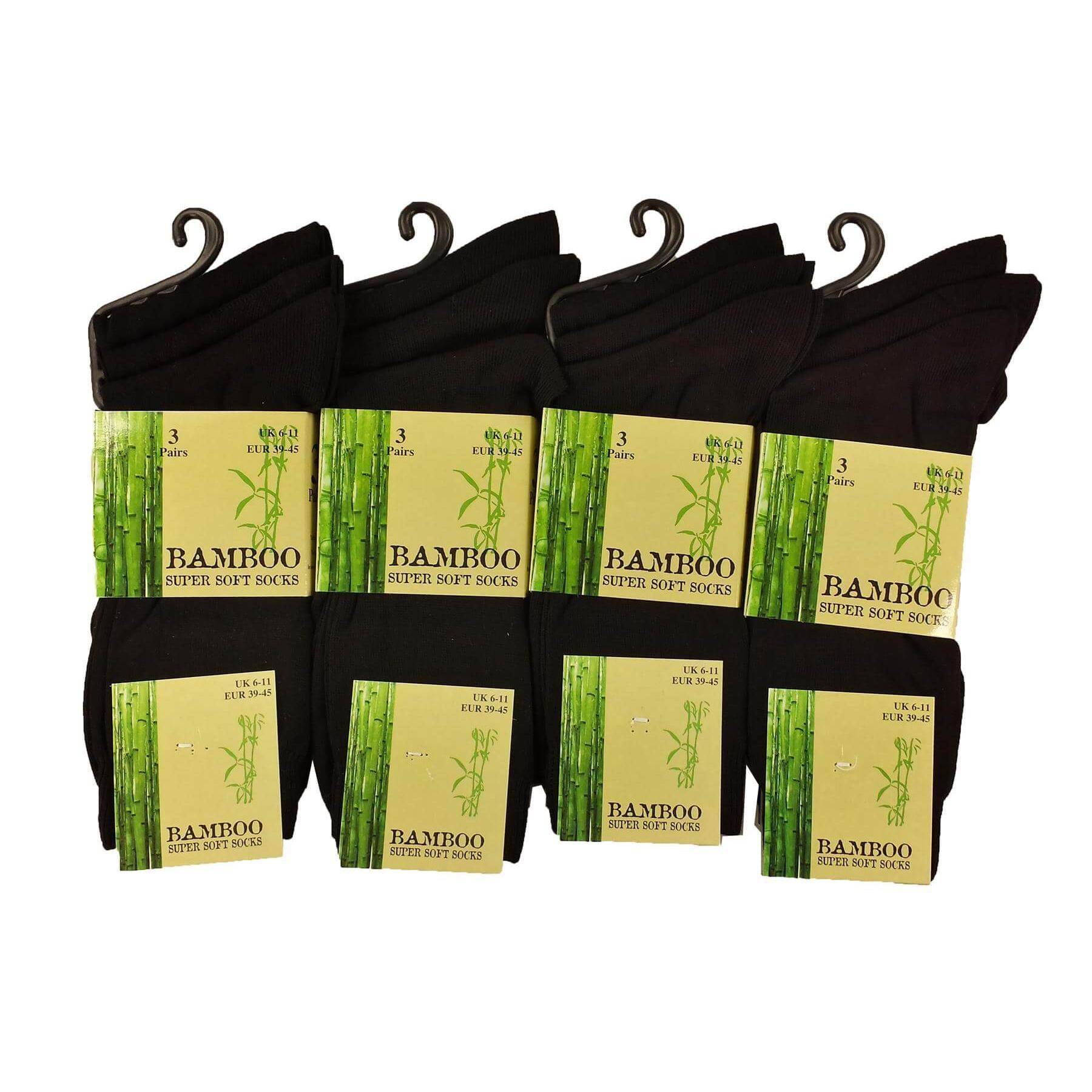 6 Pairs Men's Bamboo Socks Super Soft Anti Bacterial Moisture Wicking Breathable Comfort Reinforced Heel and Toe UK Sizes 6-11 Assorted Colours or Black by Sock Stack