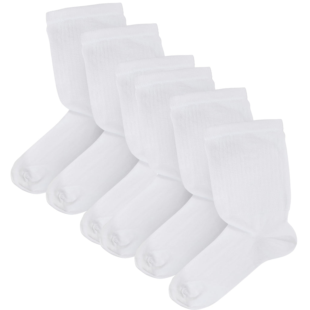 6 Pairs Men's Extra Wide Diabetic Socks Non Elastic Loose Top Moisture-Wicking Antibacterial Breathable Cotton for Leg Swelling by Sock Stack