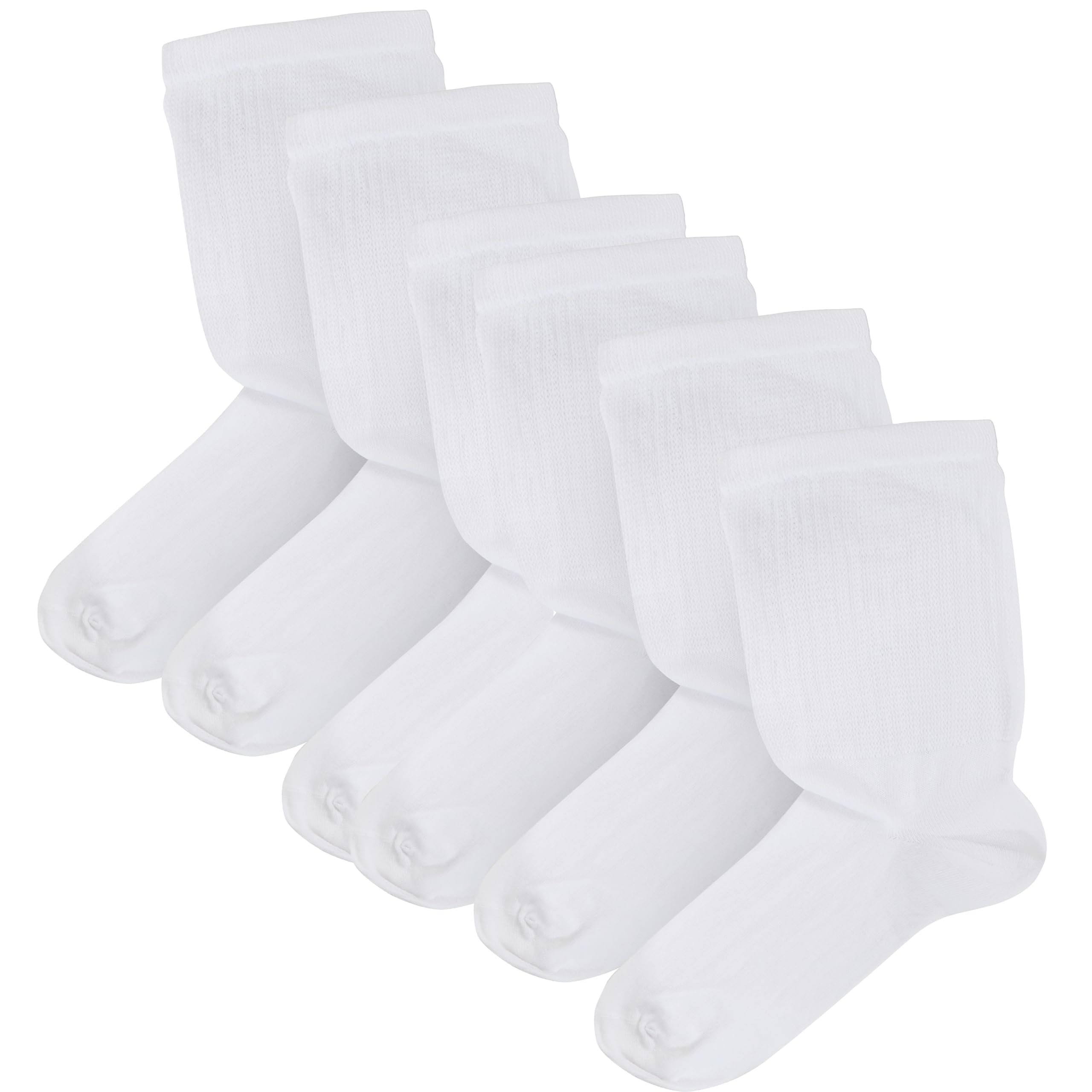 6 Pairs Men's Extra Wide Diabetic Socks Non Elastic Loose Top Moisture-Wicking Antibacterial Breathable Cotton for Leg Swelling by Sock Stack