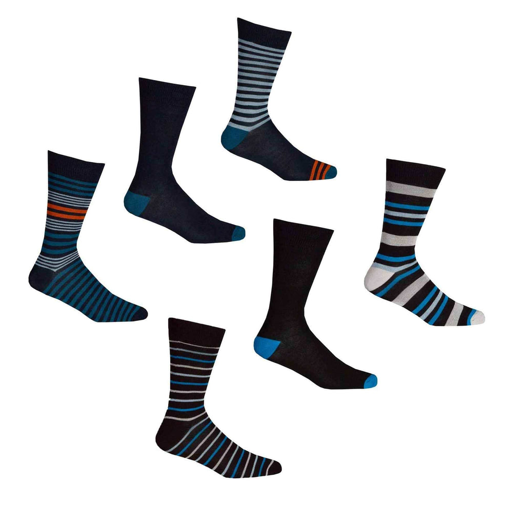 6 Pairs Mens Bamboo Socks Argyle Stripe Breathable Moisture-Wicking Casual Suit Anti-Odor Soft Grip Elastic Hand-Linked Toe Seam UK 6-11 EUR 39-45 Sock Stack