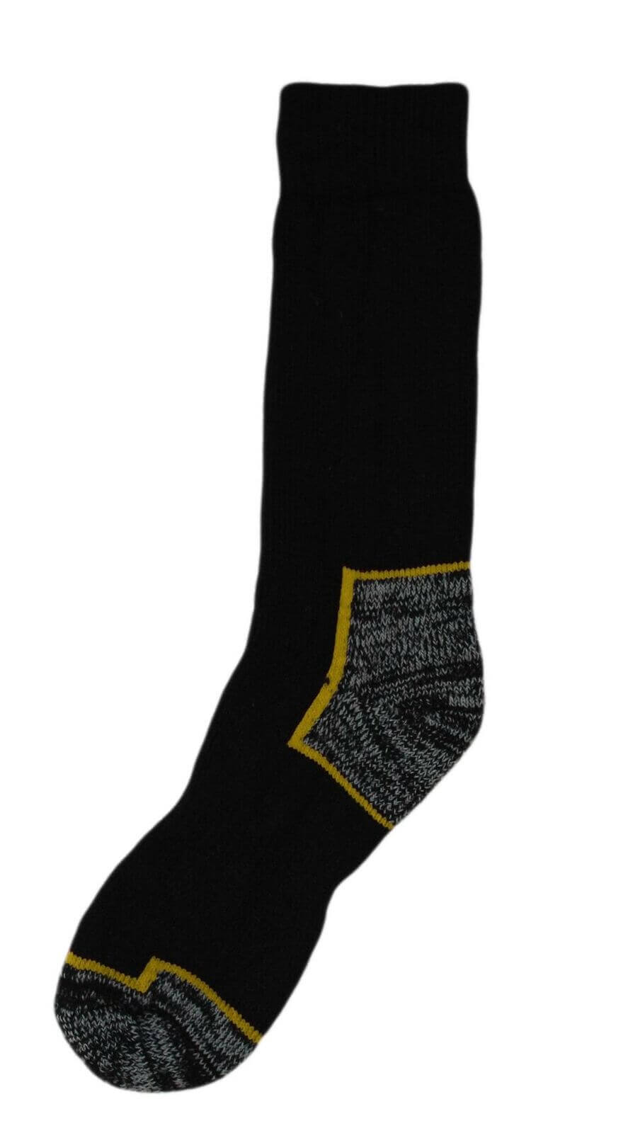 6 Pairs Mens Heavy Duty Work Socks Reinforced Heel and Toe Cushioned Anti-Blister Durable Construction Steel Toe Boot Sock UK 6-11 EUR 39-45 by Sock Stack