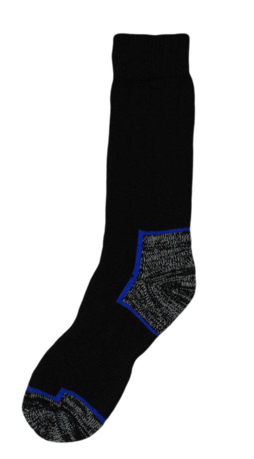 6 Pairs Mens Heavy Duty Work Socks Reinforced Heel and Toe Cushioned Anti-Blister Durable Construction Steel Toe Boot Sock UK 6-11 EUR 39-45 by Sock Stack