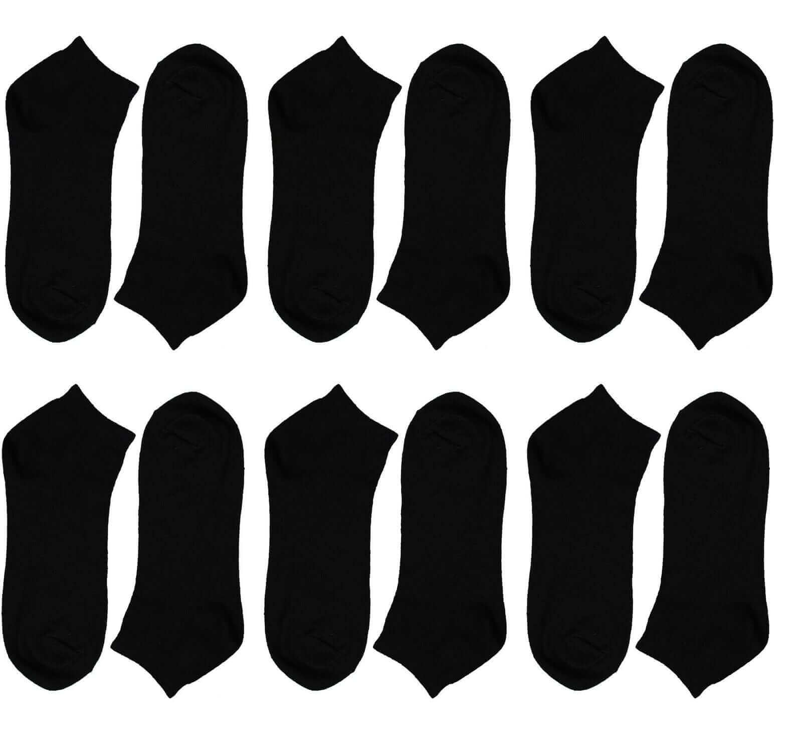 6 Pairs Mens Lightweight Breathable Cotton Blend Ankle Trainer Socks with Arch Support for Running Gym Everyday Wear in Black White Navy Grey Sizes UK 6-11 EUR 39-45 by Sock Stack