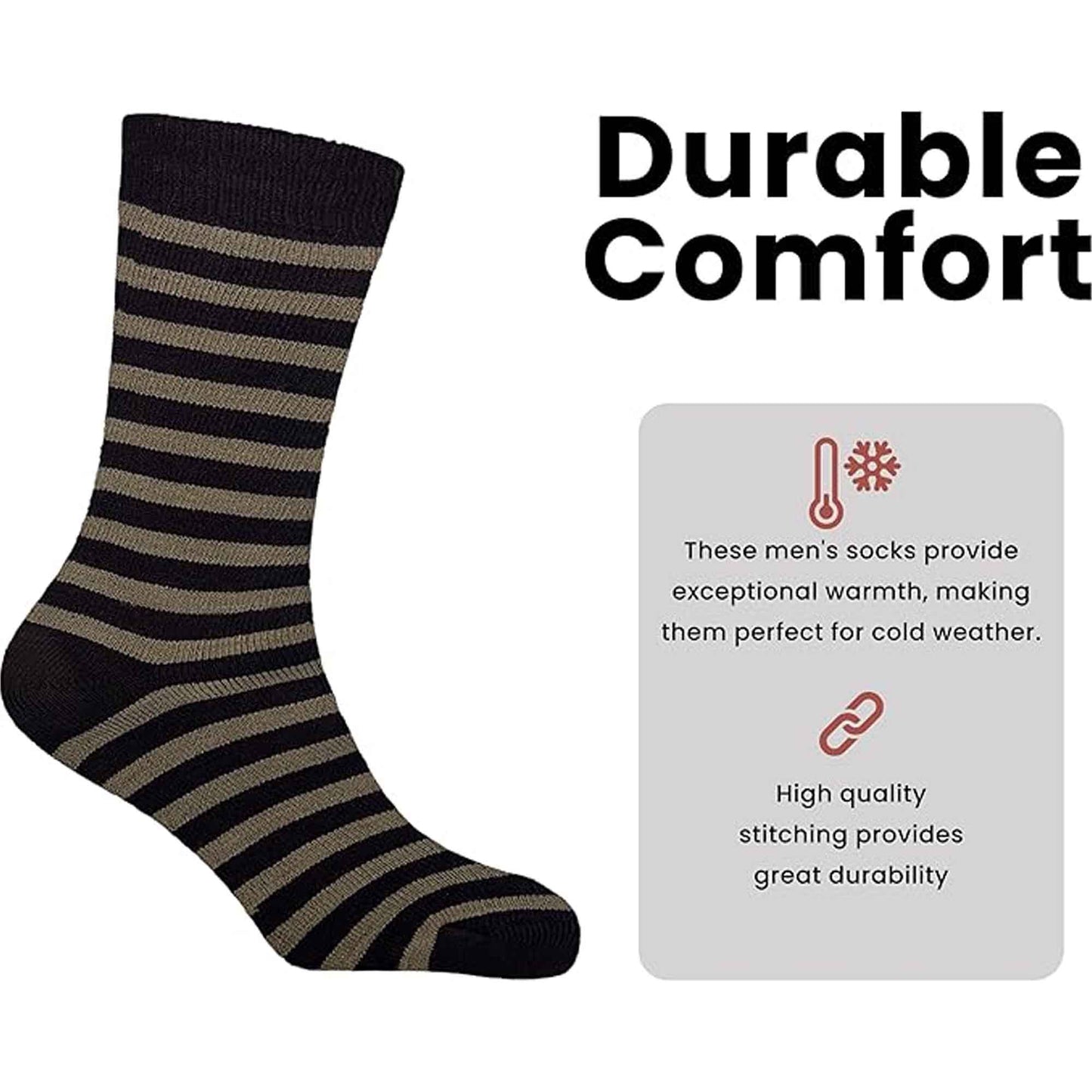 6 Pairs Thermal Work Boot Socks for Men Warm Thick Cushioned Durable Reinforced Heel and Toe Size 6 11 Outdoor Winter by Sock Stack