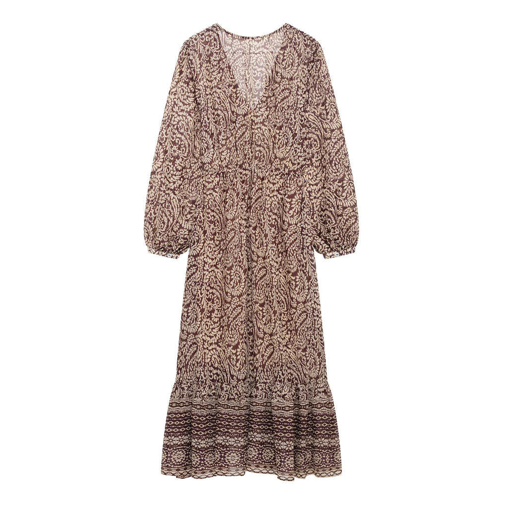 Women's Fashion French Retro Printing Dress