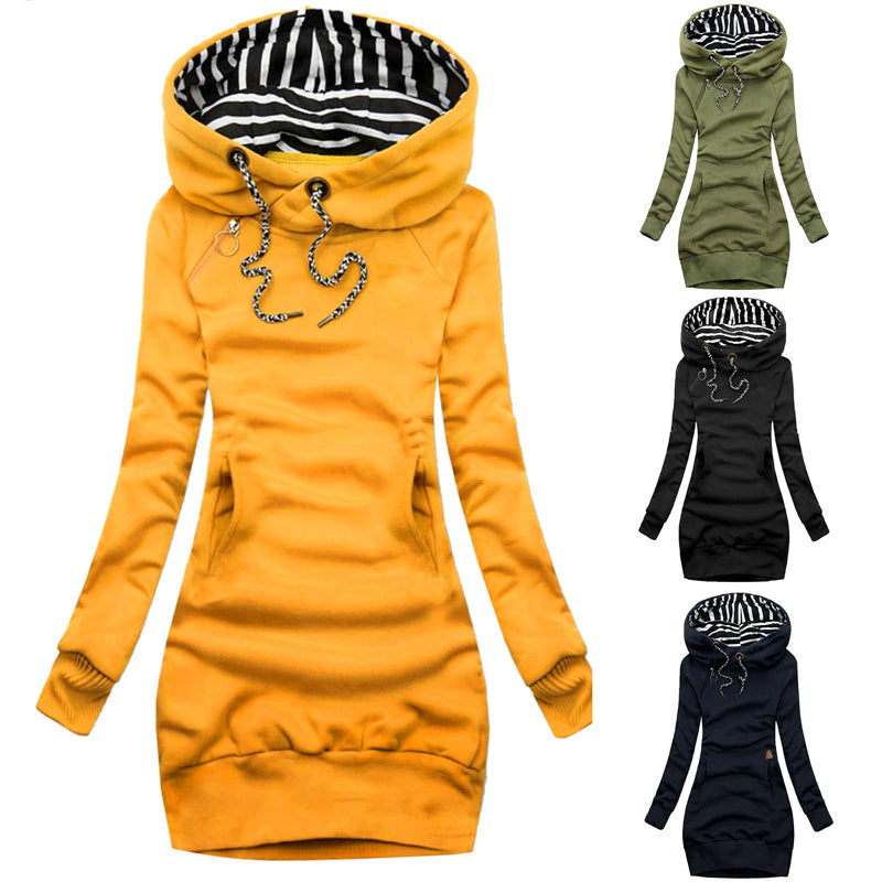 Slim Fit Round Neck Sweater - Women's Elegant Hoodie Top