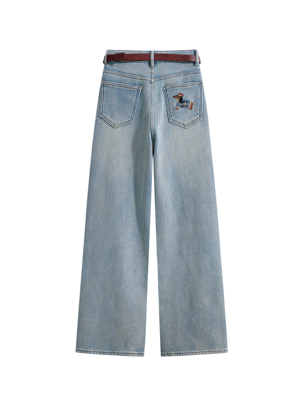 Women’s High Waist Fleece-lined Padded Wide Leg Jeans