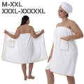 Plus-size Bath Skirt Coral Fleece Bathrobe And Bath Cap Set