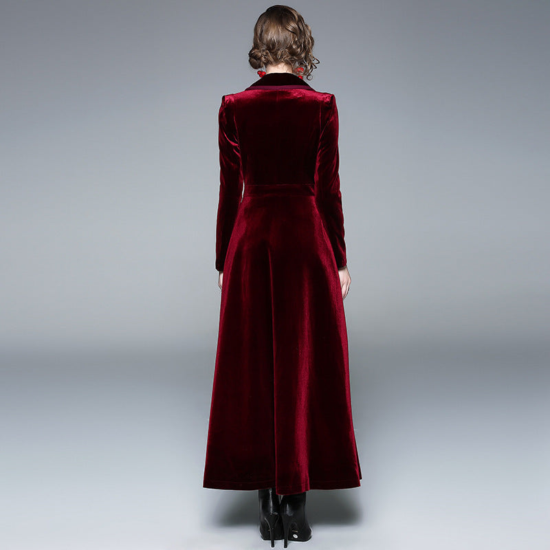 Ladies Fashion Trench Coat Long Skirt Jacket