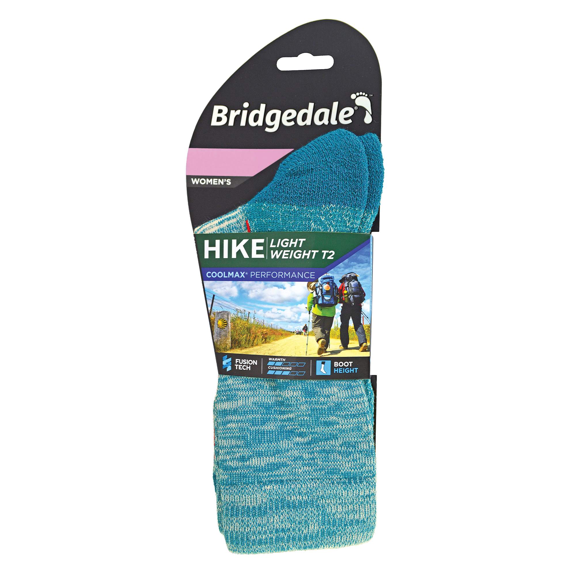 1 Pack Ladies Hiking Lightweight T2 Coolmax Boot Socks