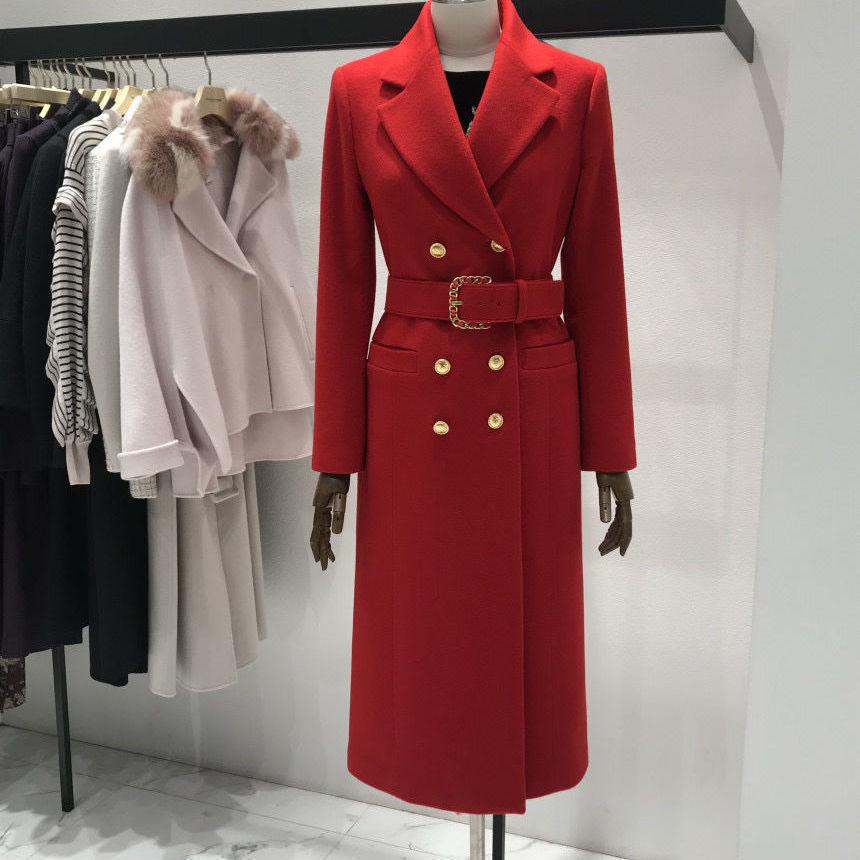 New fashion style long thick woolen coat