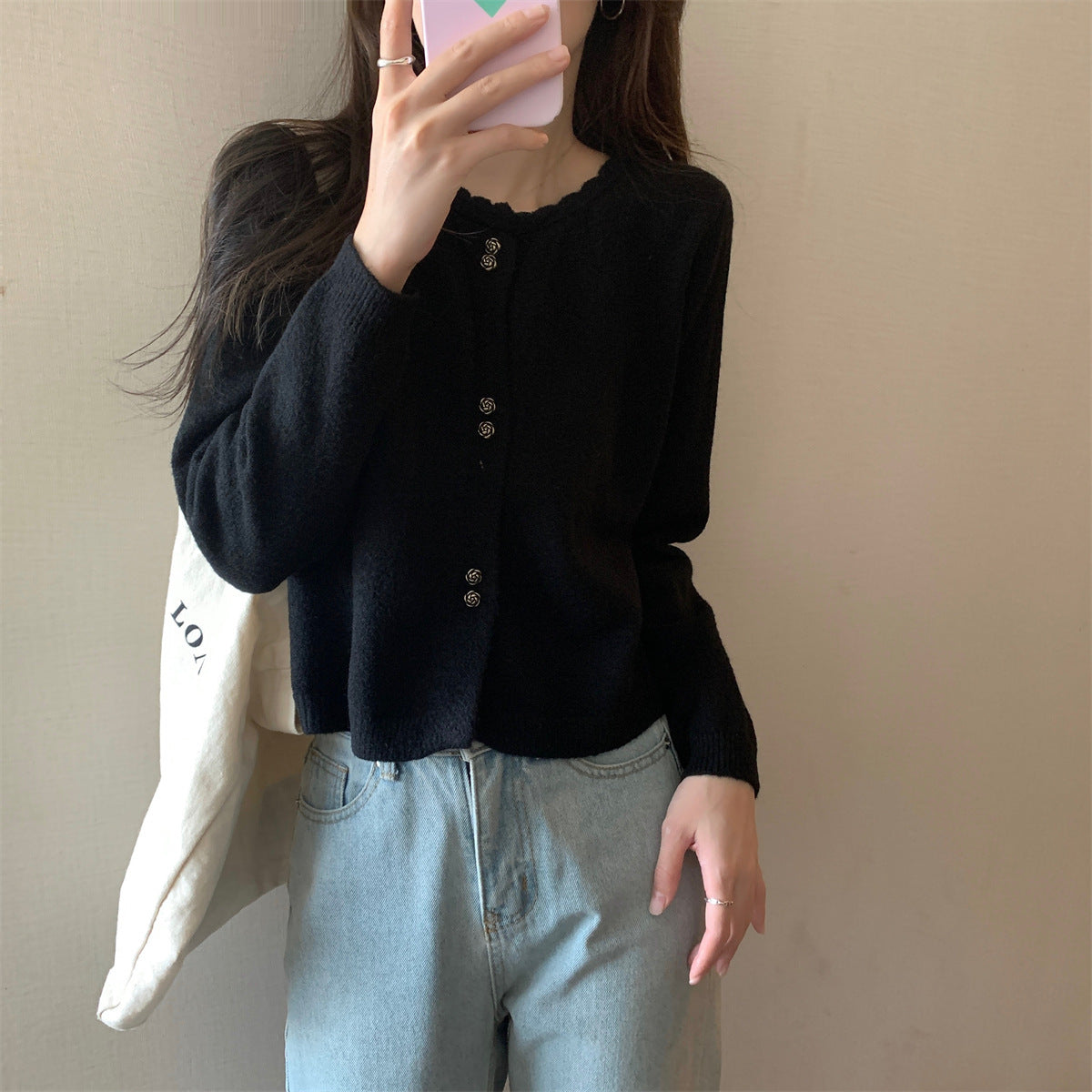 Women's Long-sleeved Sweater Cardigan Coat