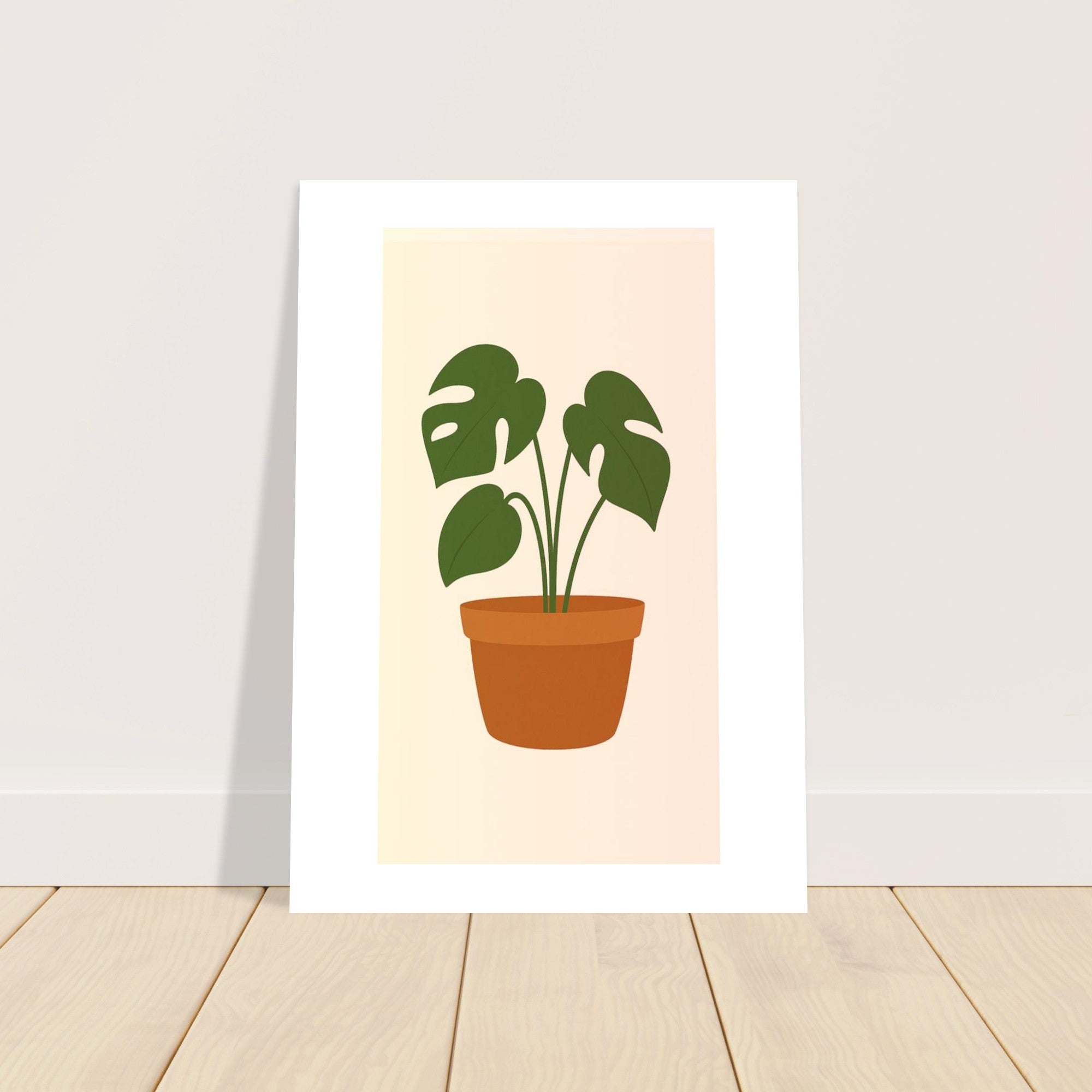 Minimalist Monstera Plant Print – Boho Botanical Wall Art