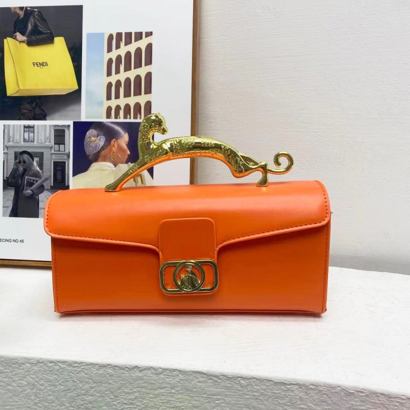 Women's Bag Is Fashionable And Simple, With A Hard Handle And A Carrying Crossbody Bag