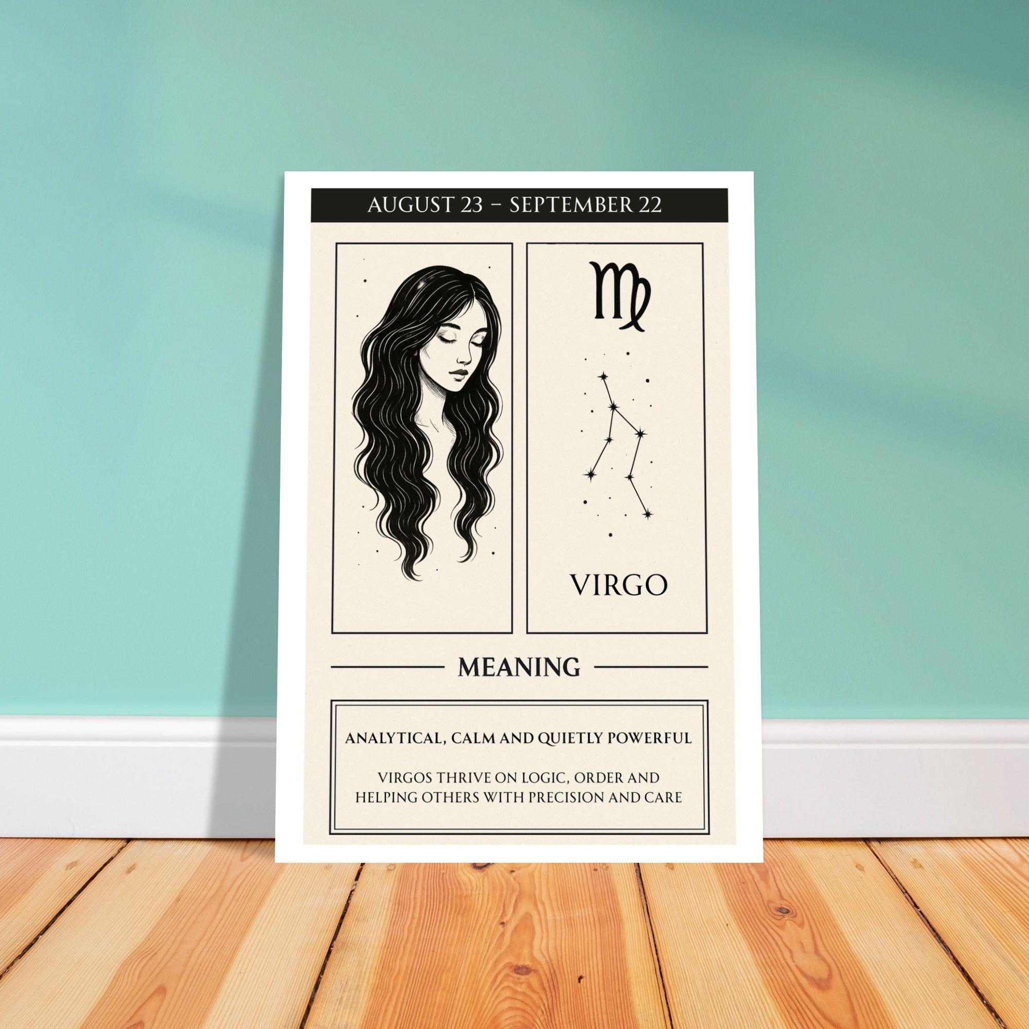 Virgo Zodiac Poster – Meaningful Art Print with Zodiac Imagery – Perfect Gift for Astrology Lovers (Physical Print)