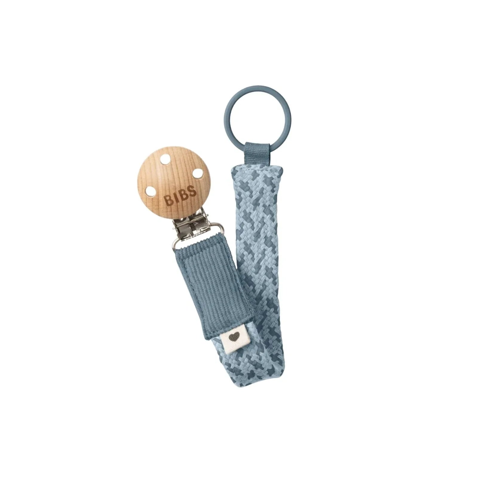 BIBS Soother Clip Braided - Petrol & Baby Blue