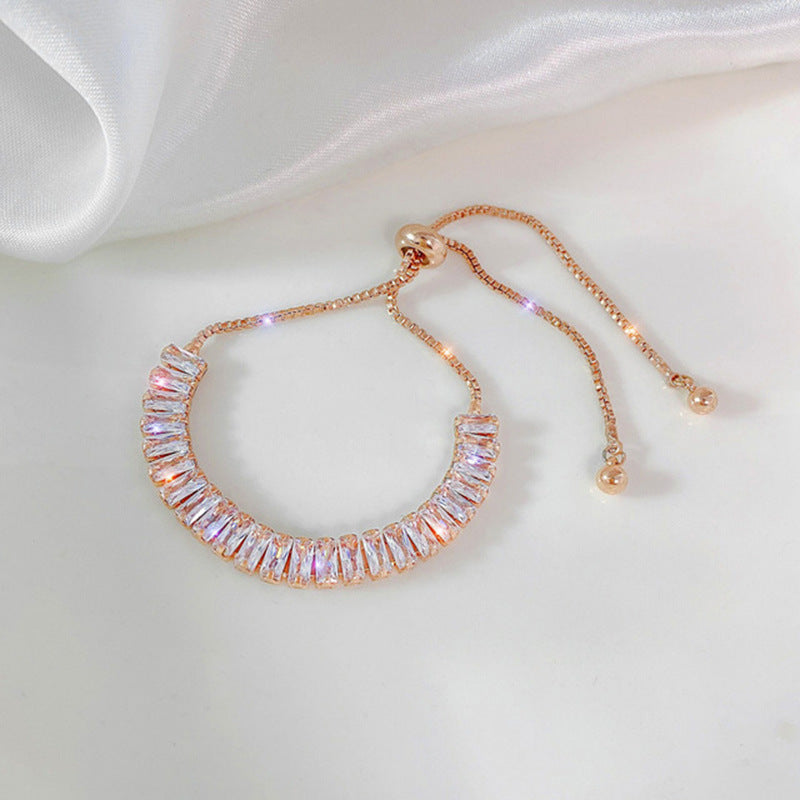 Rhinestone Bracelet Ins Fashion Shiny Adjustable Bracelet Women Jewelry