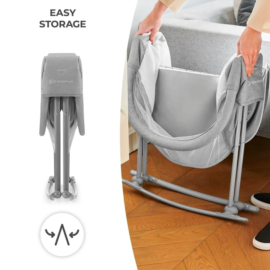 Kinderkraft Lovi 3 in 1 Baby Crib - Grey