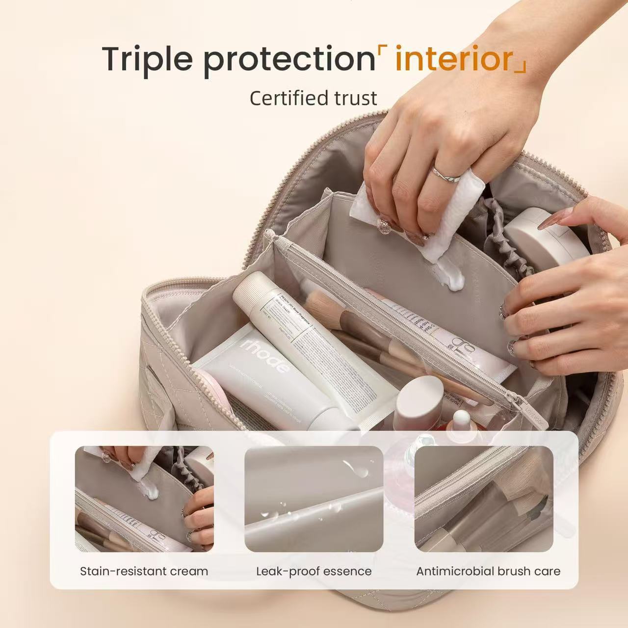 Women's Large Capacity Portable Makeup Bag