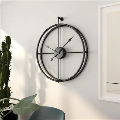 Nordic Creative Iron Wall Clock – Minimalist Metal Design for Living Room