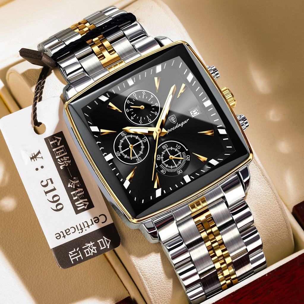 Square Men's Watch Multifunctional Business Quartz
