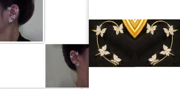 Fashion Earring Butterfly Ear Clip And Ear Hook Jewelry