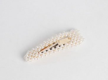 Korea Japanese pearl side clip girl sweet bb clip water drop net red bangs clip ins wind alloy hairpin