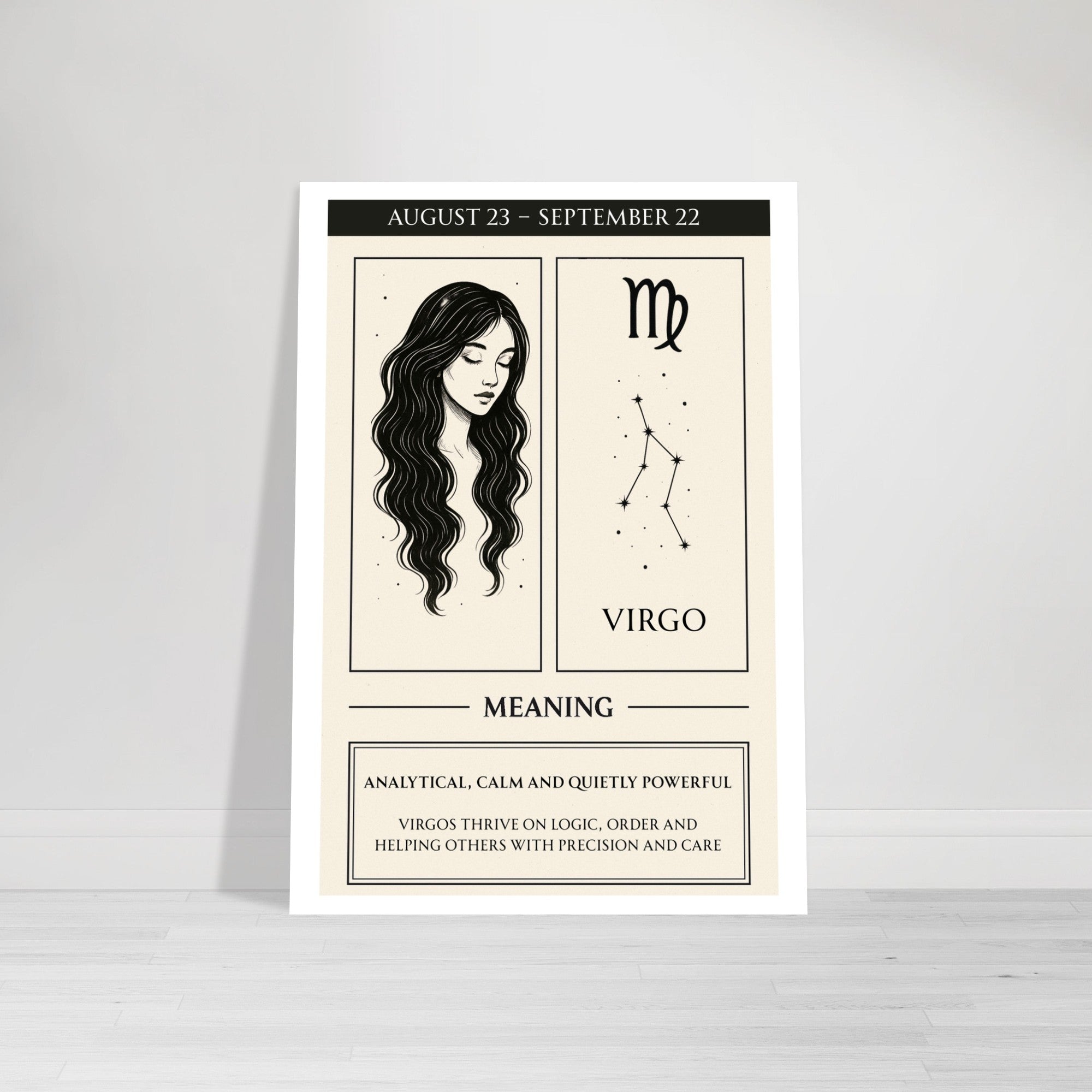 Virgo Zodiac Poster – Meaningful Art Print with Zodiac Imagery – Perfect Gift for Astrology Lovers (Physical Print)