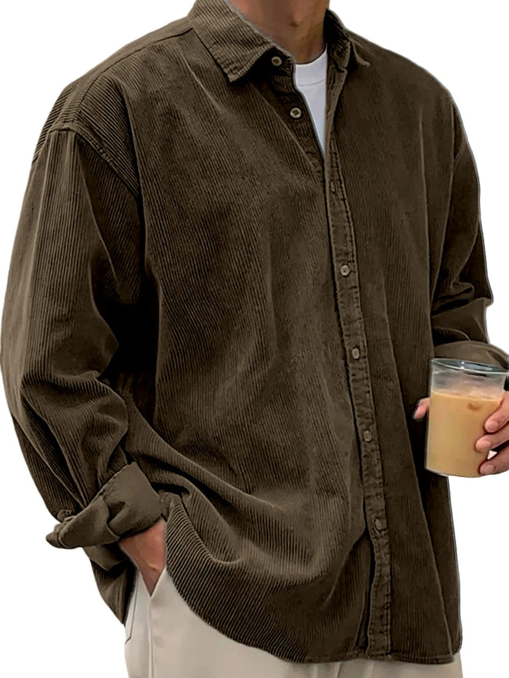 Casual Loose Men's Autumn And Winter Thick Shirt Jacket