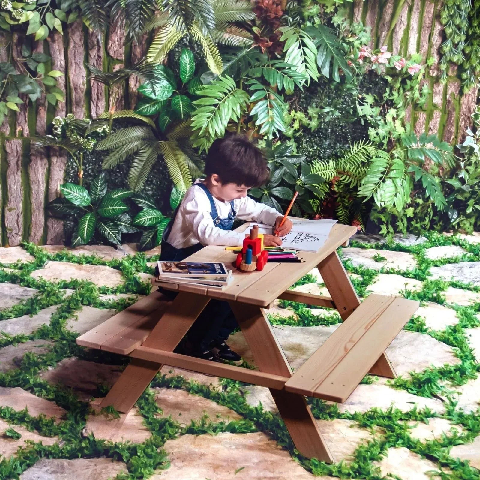 Montessori Wooden Mini Picnic Table