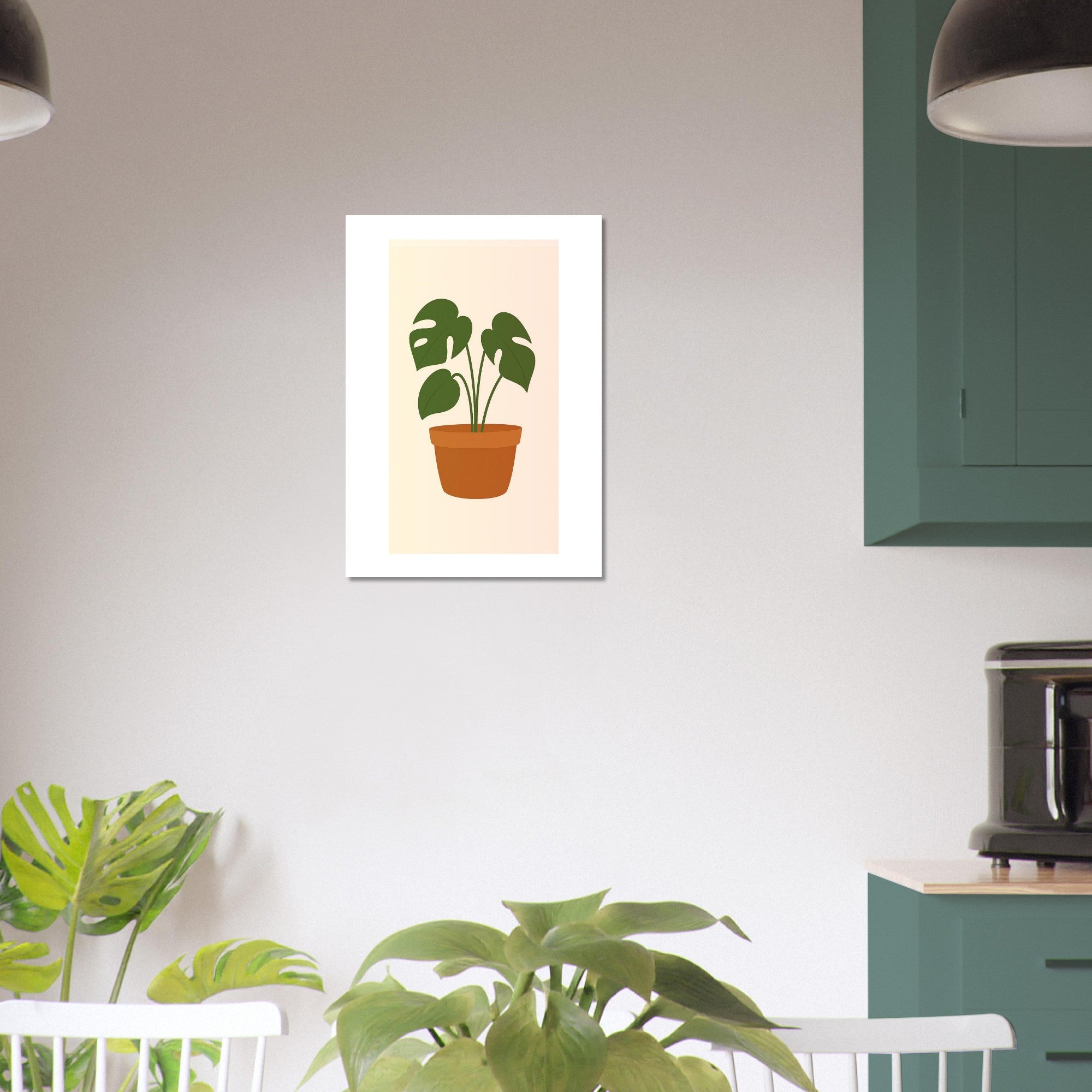 Minimalist Monstera Plant Print – Boho Botanical Wall Art